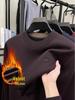 Men's Wool Knit Sweater with Fleece Lining - Thickened, Round Neck, Loose Casual Style, Warm Layer