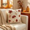 Embroidered Mushroom Cushion Covers Autumn Pillowcase, Leaf Throw Pillow Cover, 18"x18" 20"x12" Cozy Living Room Decor Farmhouse Cover for Sofa