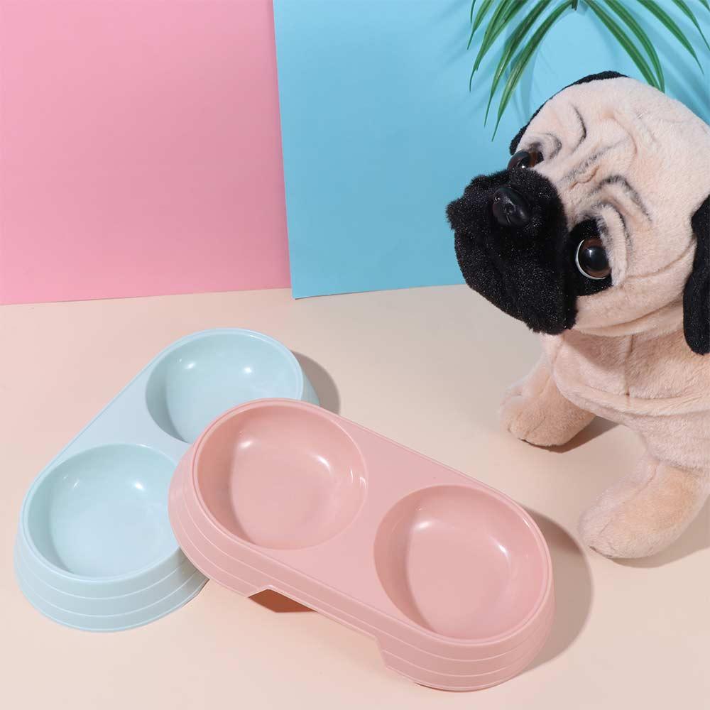 Accessories Candy Color Durable Dog Food Tray Cat Drinking Bowl Cat Feeding Bowl Cat Double Bowl