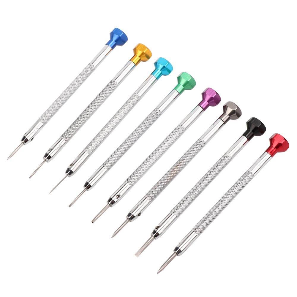 8pcs Alloy Steel Watch Screwdrivers Kit Slot Type Watch Repairing Screwdrivers  Watch Repair