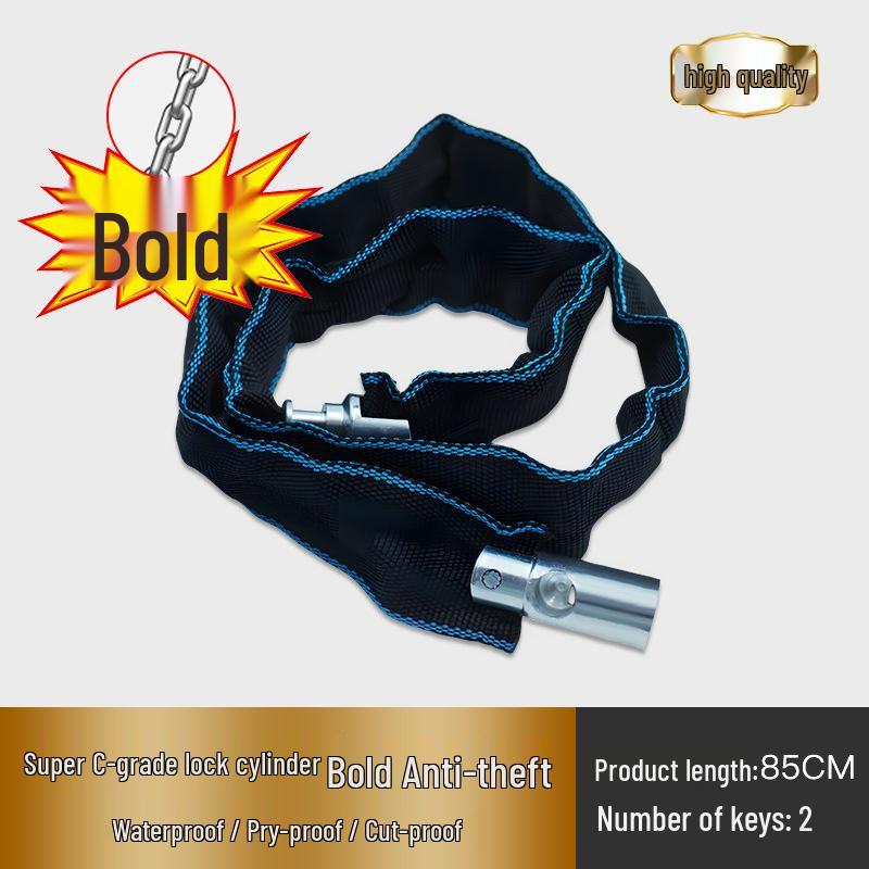 Anti-Theft Bicycle & Motorcycle Chain Lock for Mountain Bikes, Scooters, and Battery Cars.