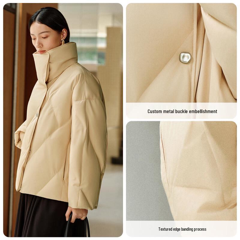 Aolaiyi Damenmode Kurze Daunenjacke