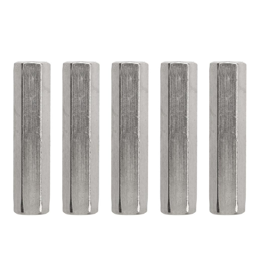 5Pcs Silver M8 Hex Coupling Nut Safe Practical Stainless Steel Coupling Nut Kit for Industrial