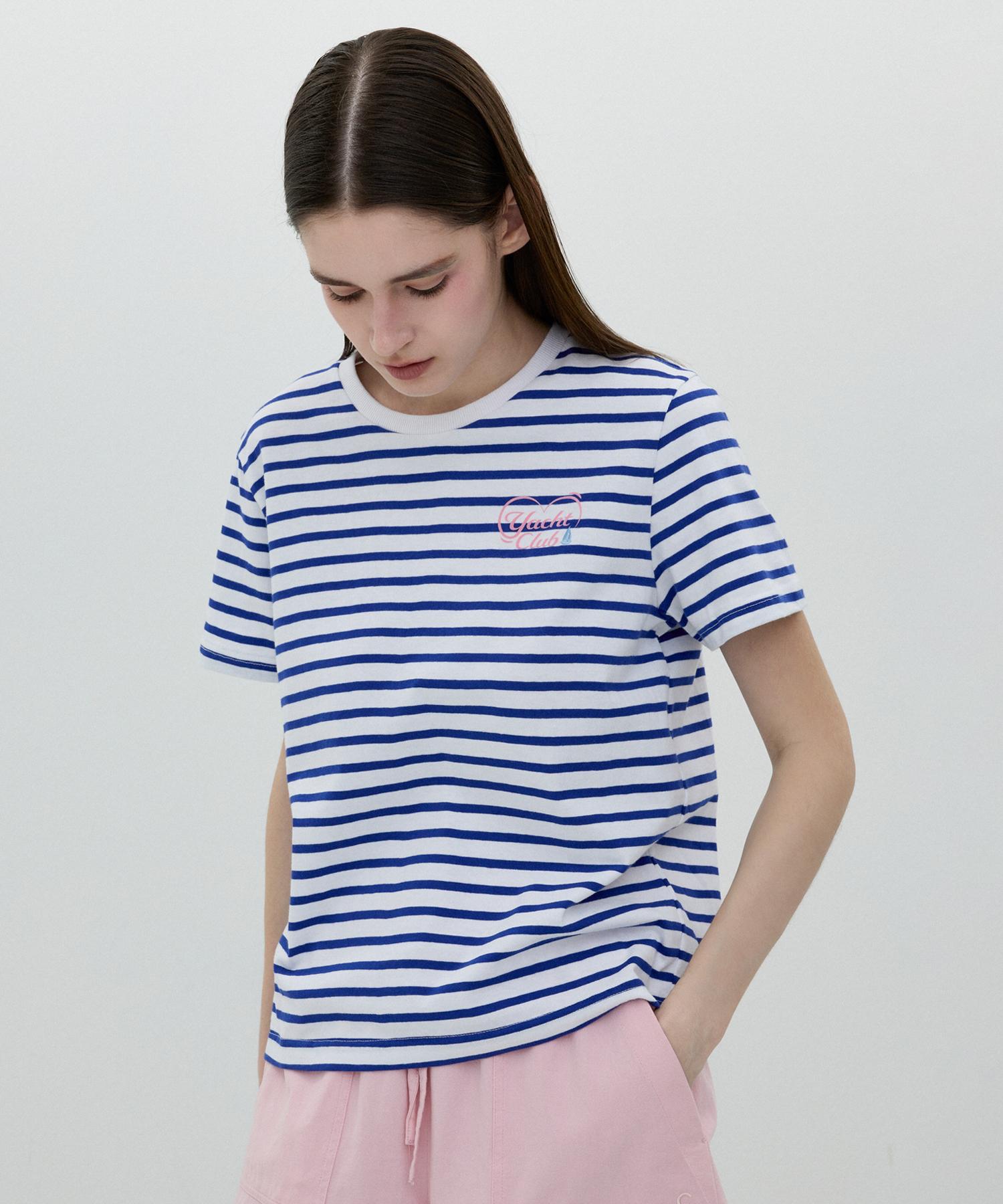 Clove [25Ss Clove] Yacht Club Stripe T-Shirt (Blue) Blue/Free