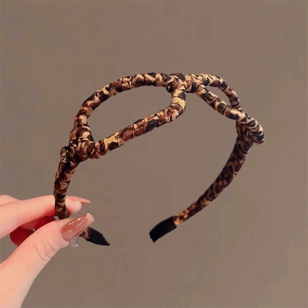 Styling Kopfschmuck Braunes Stirnband Leopardenmuster 2in1 Brillen-Stirnband Haarnadel Leopardenmuster Brille Damen