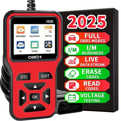 2025 Latest Obd2 Scanner Diagnostic Tool - Complete Engine Code Reader with Data Stream, I/M Readiness, Voltage Test, and Erase Function, Obd Powered,
