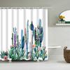 Plant Sunflower Palm Cactus Seaside Scenic Flower Frabic Waterproof Polyester Shower Curtain Bath Curtains With Hooks