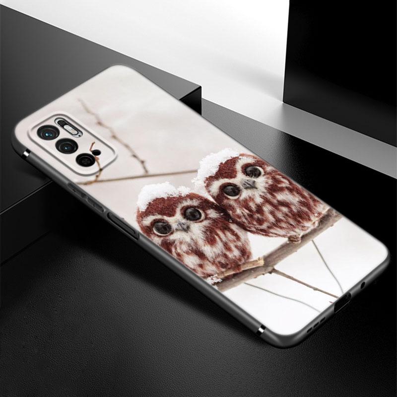 Cute Owl Animal Phone Case For Xiaomi Redmi Note 7 8 9 10 Lite 11 11E 11T 12 Pro 11S 4G 10T 5G 8T 9S 10S Soft TPU Black Cover