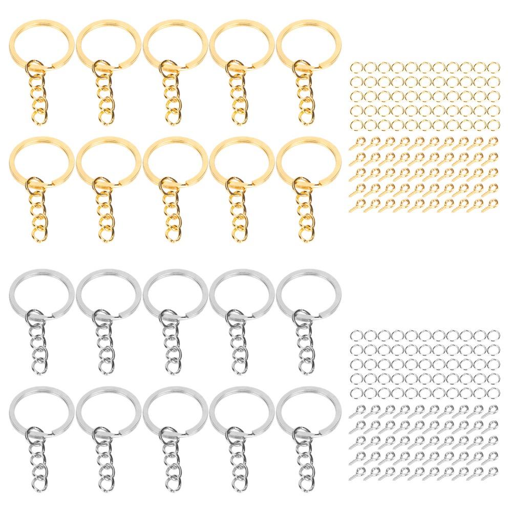 220pcs Gold DIY Keychain Rings Silver Keychain Rings Kit Split Keychain Rings  Jewelry Making