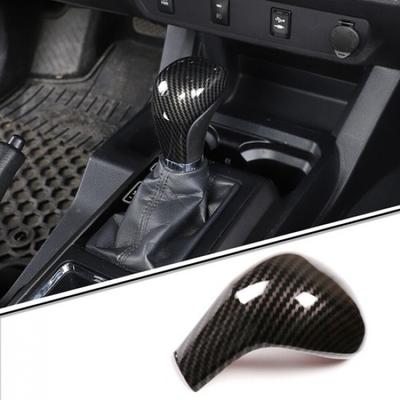 Carbon Fiber Look Gear Shift Knob Cover Trim 1pcs For Toyota Tacoma 2016-