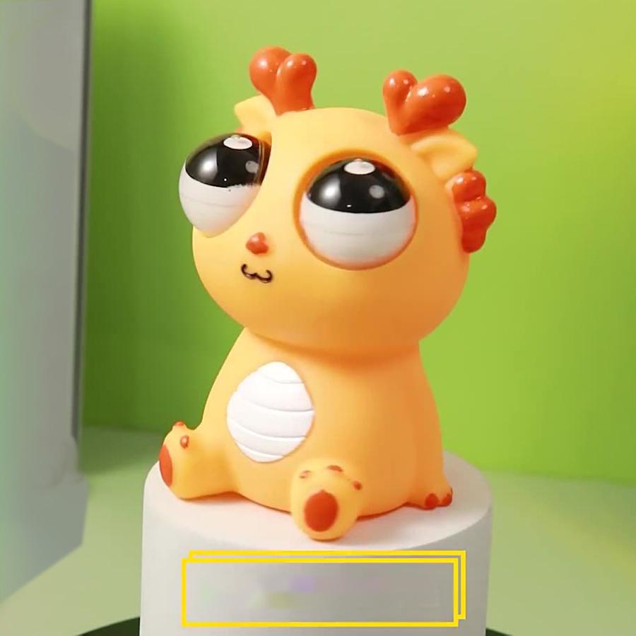Squeeze The Head Pop The Eyes! Weird & Satisfying Dragon Fidget Toy Pop-Out Eye Dragon Squeeze Toy Stress Reliever
