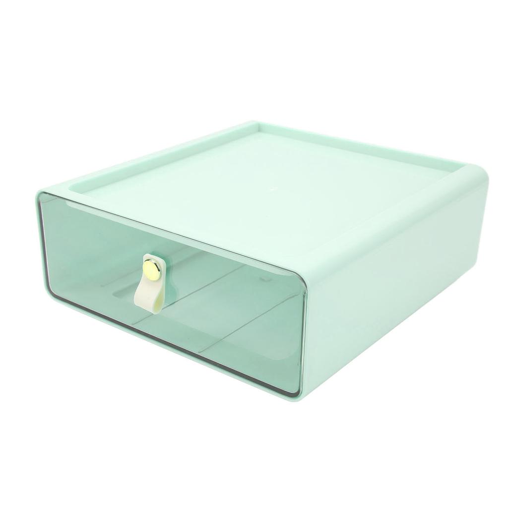 Clear Drawer Storage Box Large Capacity Desktop Drawer Storage Container Organizer for Office Green
