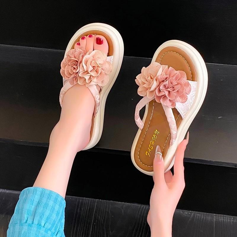 

Cool slippers women s summer wear 2025 new thick-soled muffin shoes high-end casual fashion women s beach sandals 41 розовый