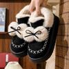 Women's Plus Size Snow Boots Short Tube Sponge Cake Thick Heel Bow Cotton Boot Waterproof Shoes 36-41