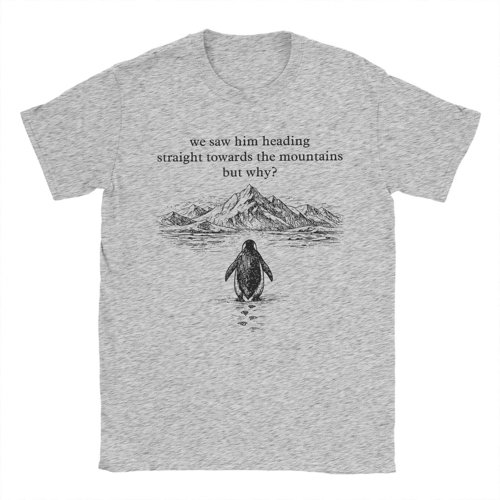 Nihilist Penguin But Why TShirts for Men  Casual Cotton Tee Shirt Round Collar Short Sleeve T Shirt Printing Clothing