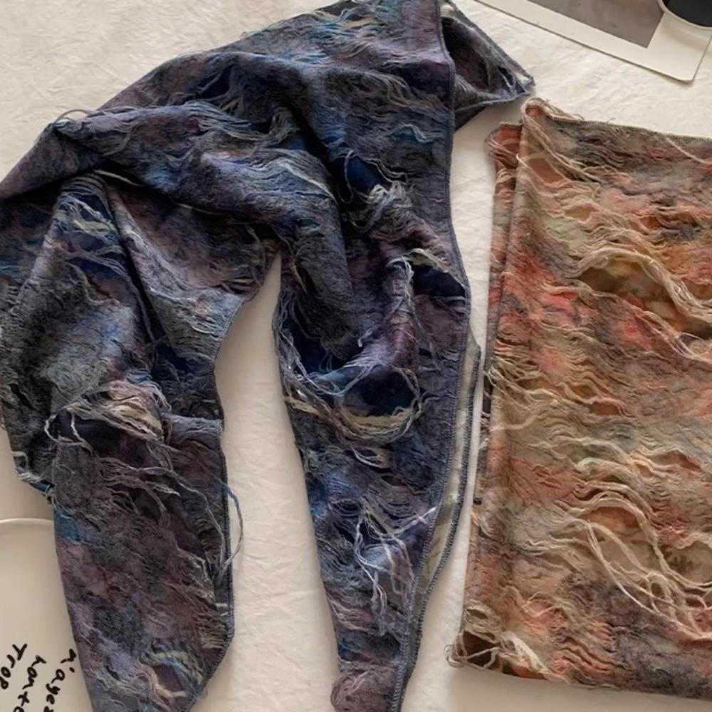 Y2K Wasteland Style Hair Scarf Hip Hop Distressed Ripped Tube Top Tie-dye Hair Band  Spicy Girls