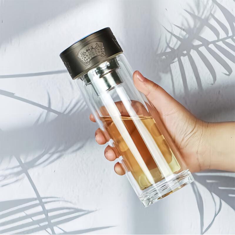 Shuanghan SH-7065 Double-Layer Crystal Glass Portable Bottle