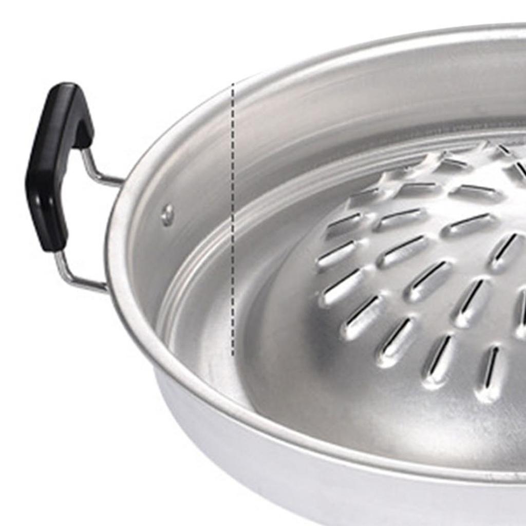 Steak Grill Charcoal Pan Multifunctional Aluminum Barbecue Grill Hot Pot for Family Gathering Outdoor Picnics Small