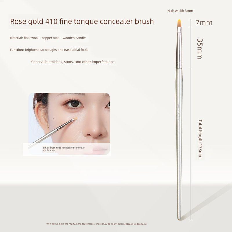

Guo Xiaoniu Rose Gold Tongue-Shaped Concealer Brush Partial Foundation Brush Thin Flat Head Tear Trough Spot Detail Seamless Makeup Rose Gold 410 Fine Tongue-Shaped Concealer Brush