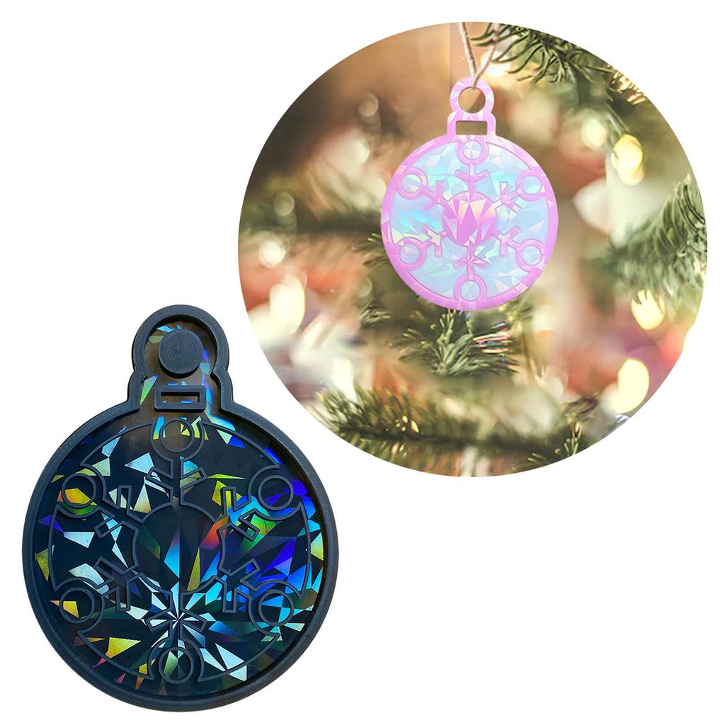 Light and Shadow Keychain Pendant Silicone Molds Christmas Snowflake Holographic Earrings Mold DIY Ornaments Mould Craft