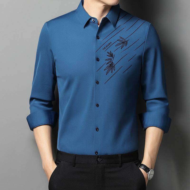 

Зимняя новая мужская рубашка с длинными рукавами, деловая, повседневная, не требующая глажки, флисовая рубашка для мужчин среднего возраста XL