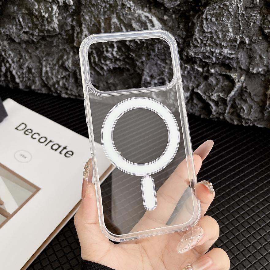 Transparent for  Ultra Slim Case for For Iphone 17 16 1 Pro Max Air 14 Plus 13 12 11 X Xr Xs Magnetic Clear Shockproof Cover