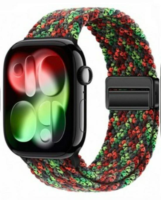 Magnetic Buckle Nylon Watch Strap for Apple Watch Series 5-10 Smartwatches