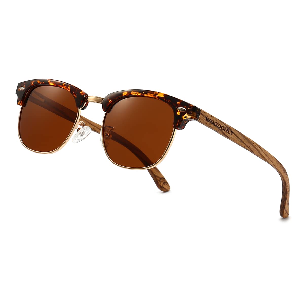 

Wooden Vintage Polarized Sunglasses UV400 Protection Handmade Sunglasses Perfect Gift for Men Women [WOODONLY] - & (Zebrawood + Tortoiseshell)