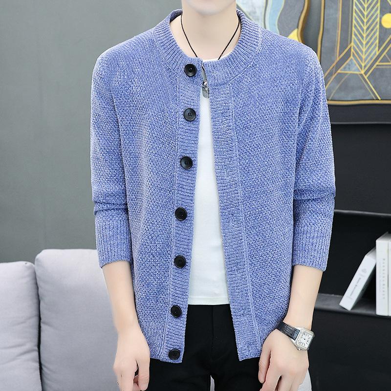 Chenille Velvet Japoński Retro Trend Młodzieżowy Wąski Dzianinowy Sweter Kardigan Męski Sweter Męski Koreańska Wersja Młodzieżowa