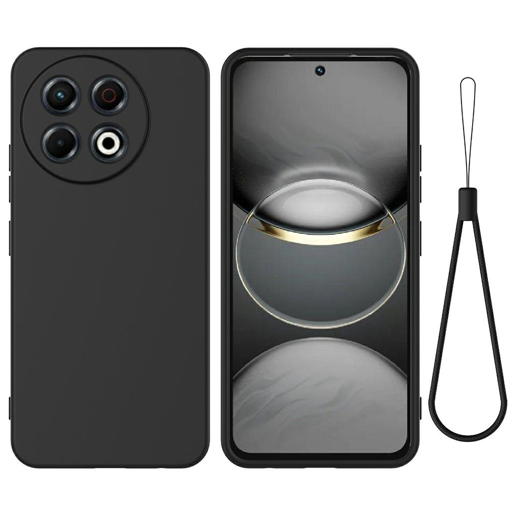 For TECNO Spark 30 Pro 4G Case Liquid Silicone Phone Back Cover with Hand Strap