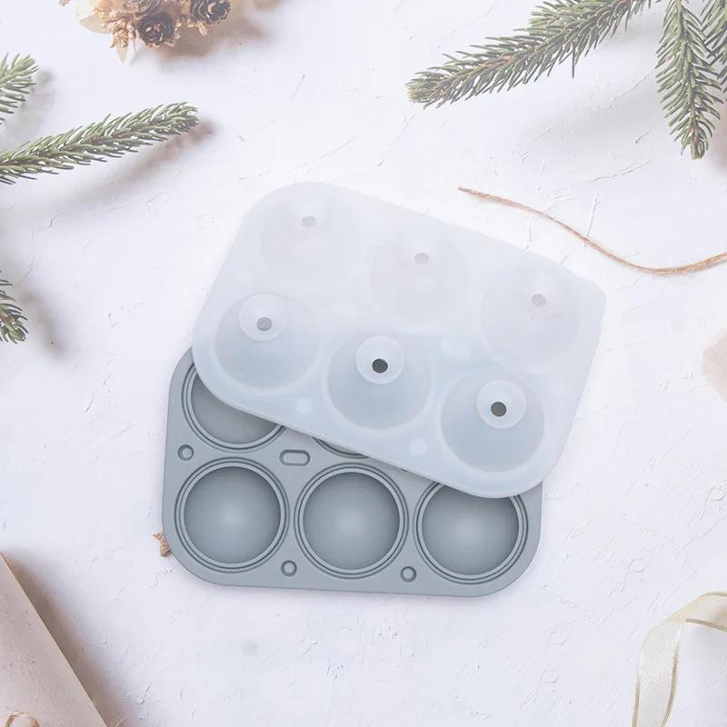 6 Cavitie Circular Ice Hockey Mold Silicone Ice Cube Mold DIY Ice Ball Round Jelly Making Mould For Cocktail Whiskey Drink Molde