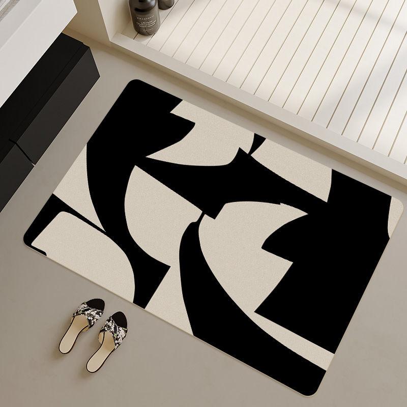 Bathroom floor mat cream wind diatom mud absorbent mat toilet door foot mat bathroom toilet quick drying non-slip carpet