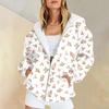 Hanorac Casual cu Imprimeu Floral pentru Femei Jachetă cu Fermoar cu Mânecă Lungă Îmbrăcăminte Sport Îmbrăcăminte Exterioară Buzunar Cardigan Modă Toamnă Iarnă