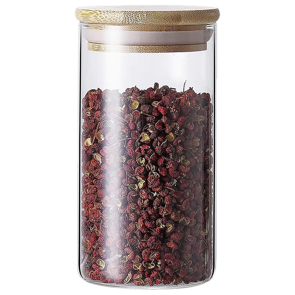 Borosilicate Glass Storage Jar with Bamboo Lid for Cereals, Grains, and Coffee Beans