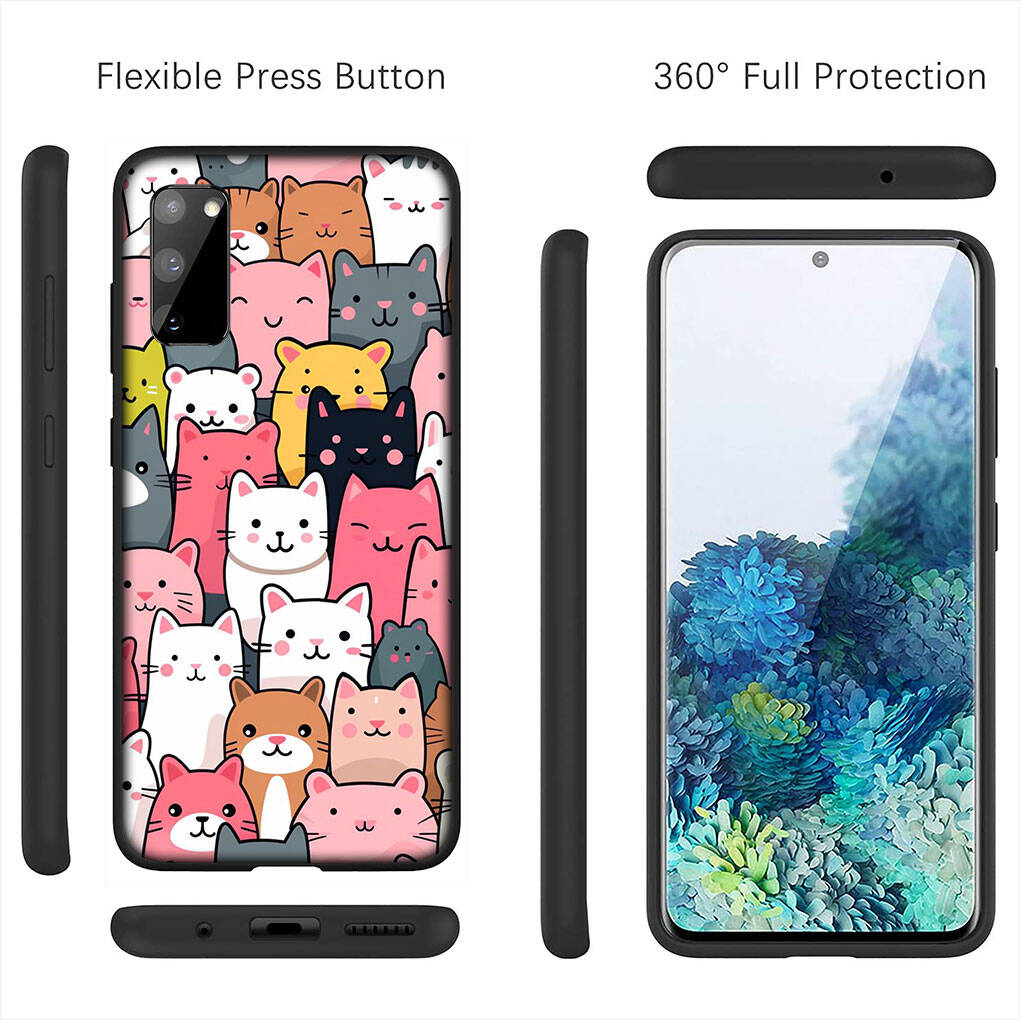For Motorola Moto Edge 70 60 50 G54 G86 Samsung Galaxy S25 iPhone 17 16 15 Xiaomi Redmi Note 14 13 Pro Max Phone Case Comics Cat Meow Lovely Cartoon