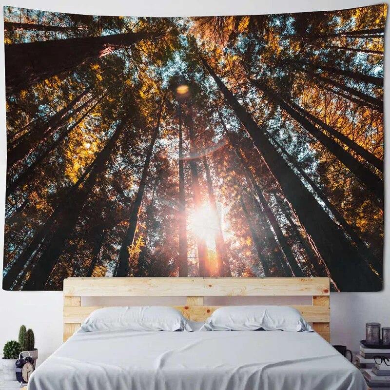 Large Tapestry Nature Landscape Forest Wall Hanging Room Decoration Bohemian Bedroom Living Room Wall Decoration