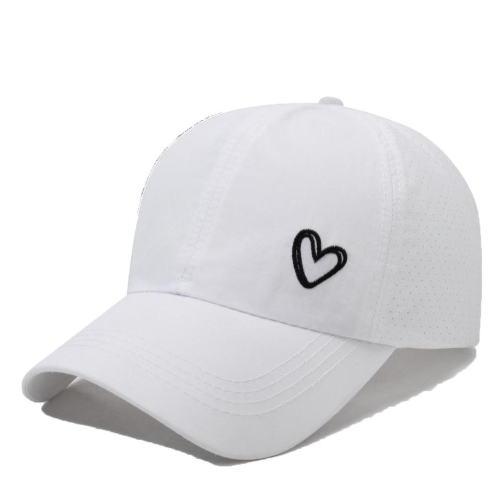 Love Heart Sunshade Sun Hat Adjustable Snapback Hat Simple Ponytail Baseball Cap  Camping