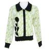 Women's French-Style Embroidered Floral Knit Cardigan: Long-Sleeve, Single-Breasted, Lapel, 2024 Autumn/Winter Fashion.