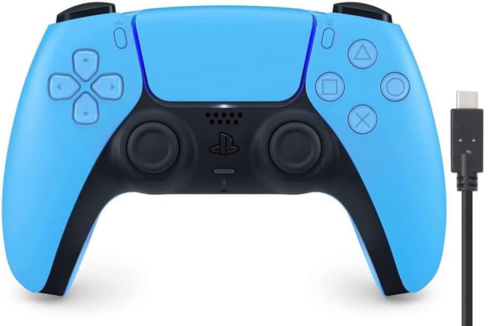 

DualSense Wireless Controller Starlight Blue Controller charging cable for PS5 3m [Genuine product] (CFI-ZCT1J05)