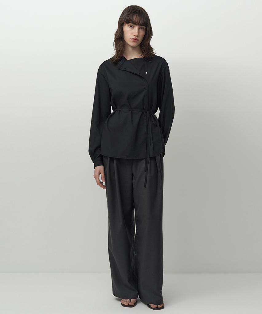 Leopeusaideuhwaiteulabel Tied Wrap Blouse Crow