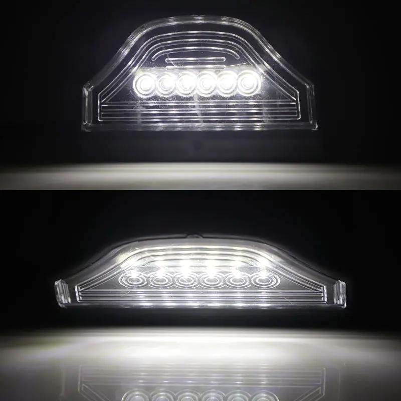 Universal 6 LED Motorcycle License Plate Light, 12-24V White Waterproof Number Plate Lamp for Dirt Pit Bike ATV UTV