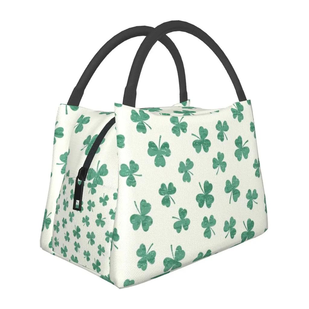 Shamrock Blur Lunch Bag St Patricks Day Cute Lunch Box Outdoor Picnic Insulated Tote Food Bags Oxford Designer Cooler Bag