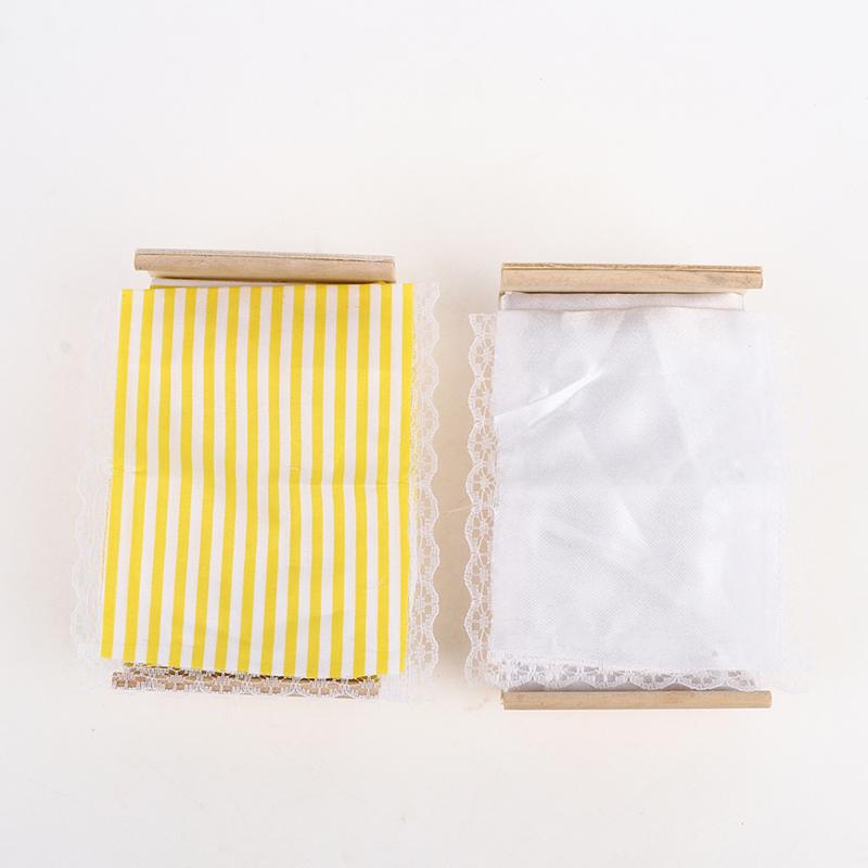 1:12 Dollhouse Mini Furniture Bedroom Micro Scene Model Wooden Fabric Double Bed