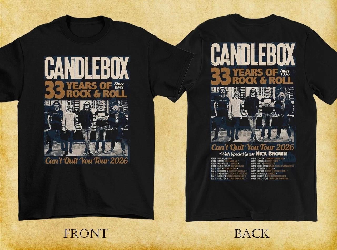 2 Sides Candlebox 2026 Tour 33 Years Anniversary Shirt S