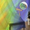 Gradient Watercolor Oil Painting Window Tulle Curtains for Living Room Bedroom Hotel Luxury Decoration Sheer
