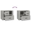 Nightstand Concrete Gray 60 X 36 X 45 Cm Particleboard