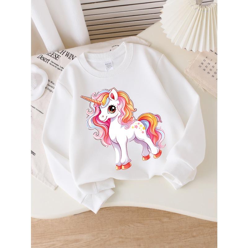European sizes Girls` Crewneck Sweatshirt Unicorn