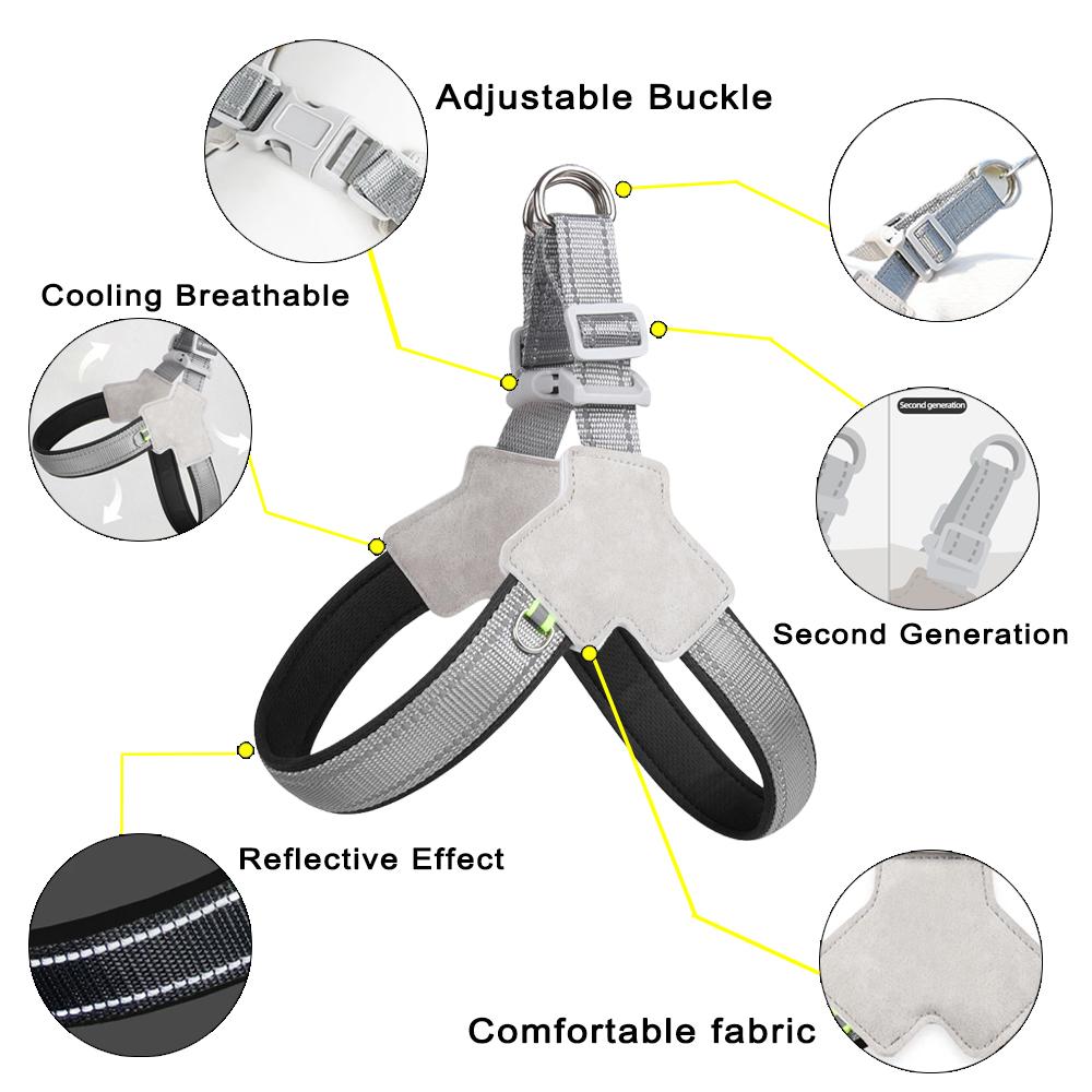 Dog Harness Reflective Adjustable Pet Chest Strap For Small Medium Dogs Cat Mesh Breathable Puppy Harnesses Vest Yorks Supplies