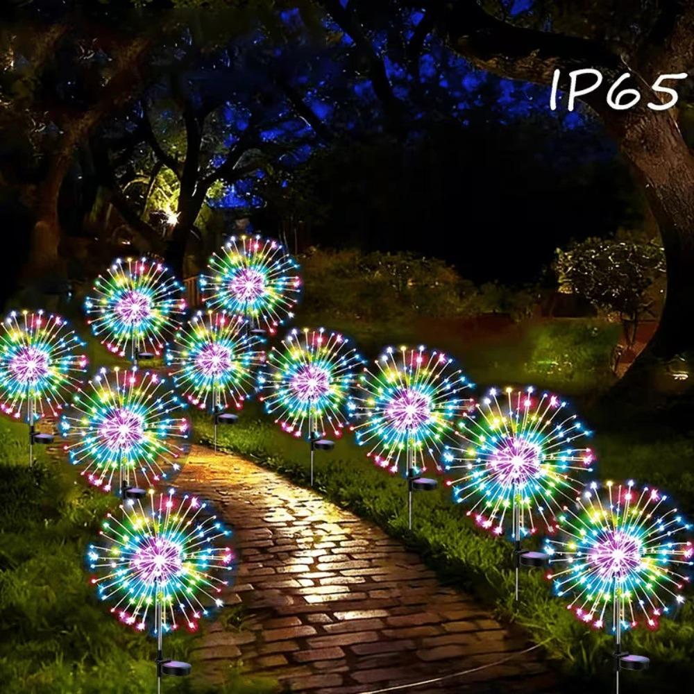 4PCS Landscape Fairy Light Garden Lights Solar Firework Lights Waterproof Sparkles Outdoor Decoration Light Yard Patio Pathway