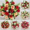 18 Heads Real Happy Reunion Flower Mini 9 Colors Natural Simulated Rose Photography Photo Gift Crystal Grass Bouquet